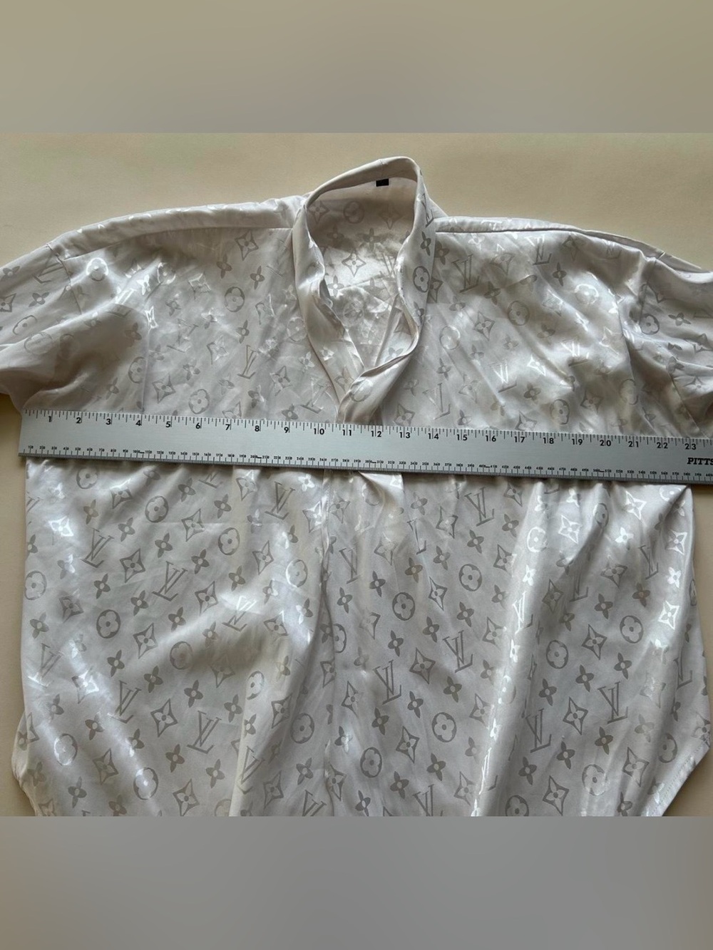 Satin Tie-Front Blouse in Pearl White size M - Picture 6 of 7